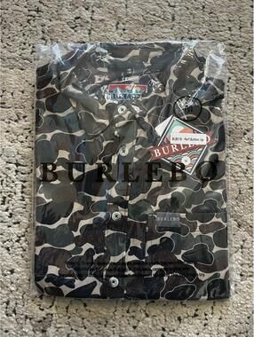 Burlebo Men's Shirt NWT XL Duck Camo Short Sleeve Button Up Performance Stretch